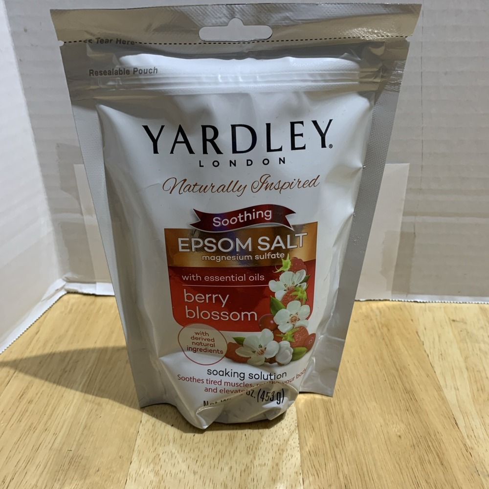 Yardley London Soothing Epsom Salt Berry Blossom 1 Lbs Bag